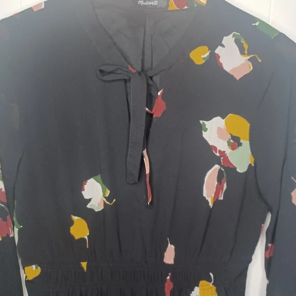 Madewell Black Dress with Colorful Floral Design - Picture 6 of 12